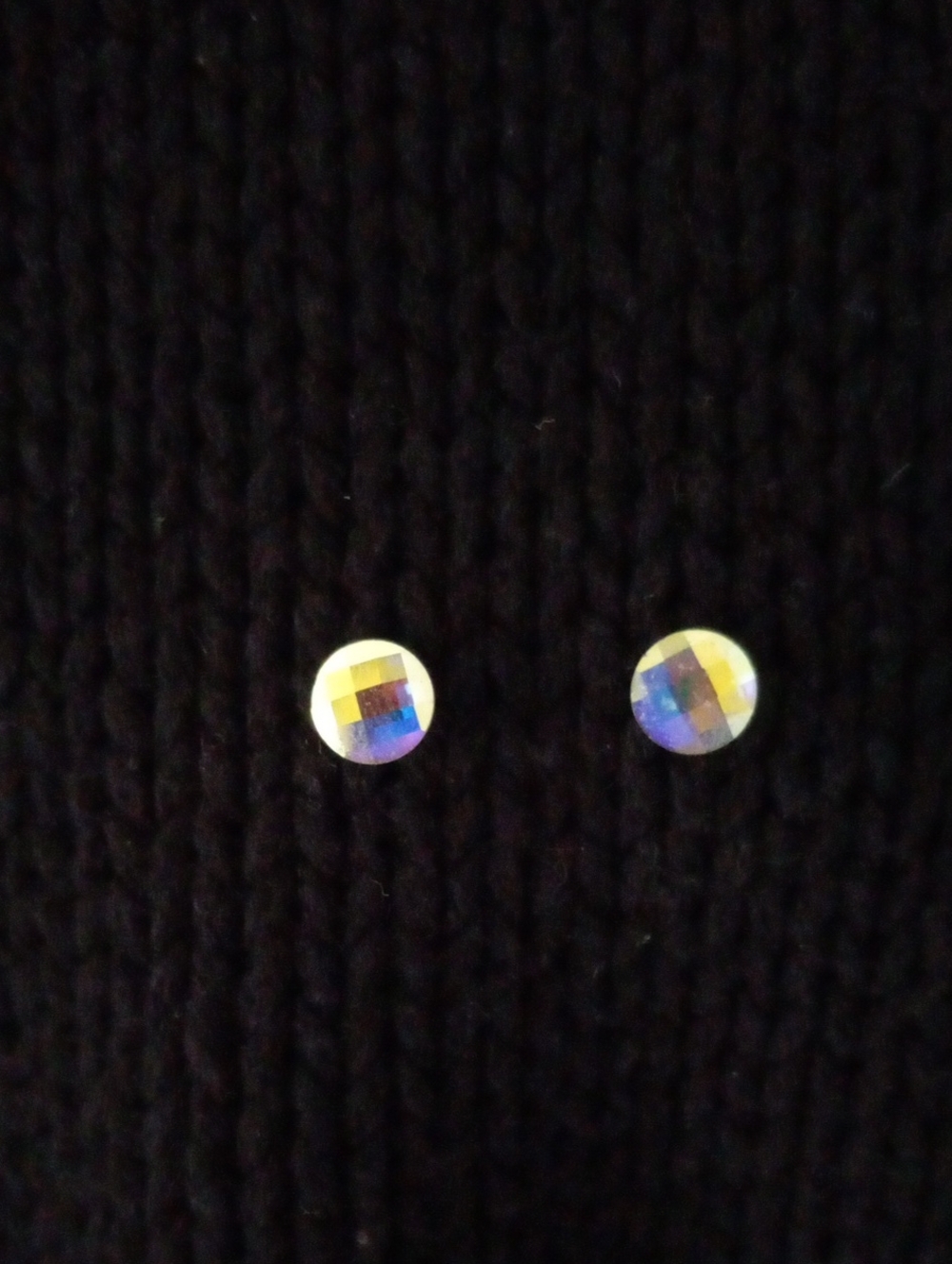 Iridescent Aurora Borealis (AB) Round Stud Earrings